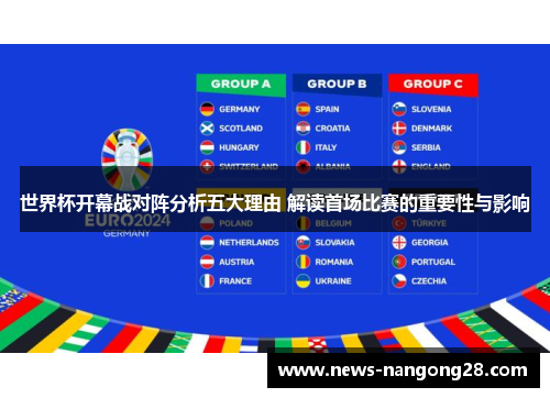 世界杯开幕战对阵分析五大理由 解读首场比赛的重要性与影响