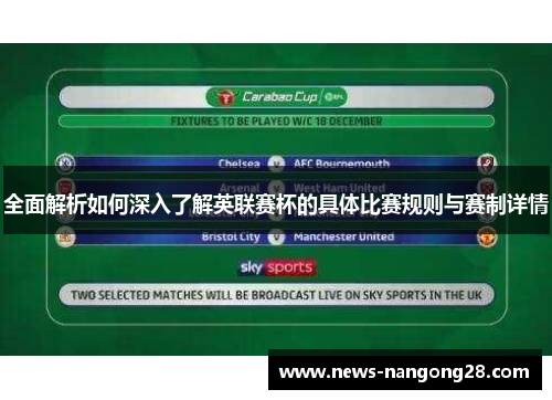 全面解析如何深入了解英联赛杯的具体比赛规则与赛制详情